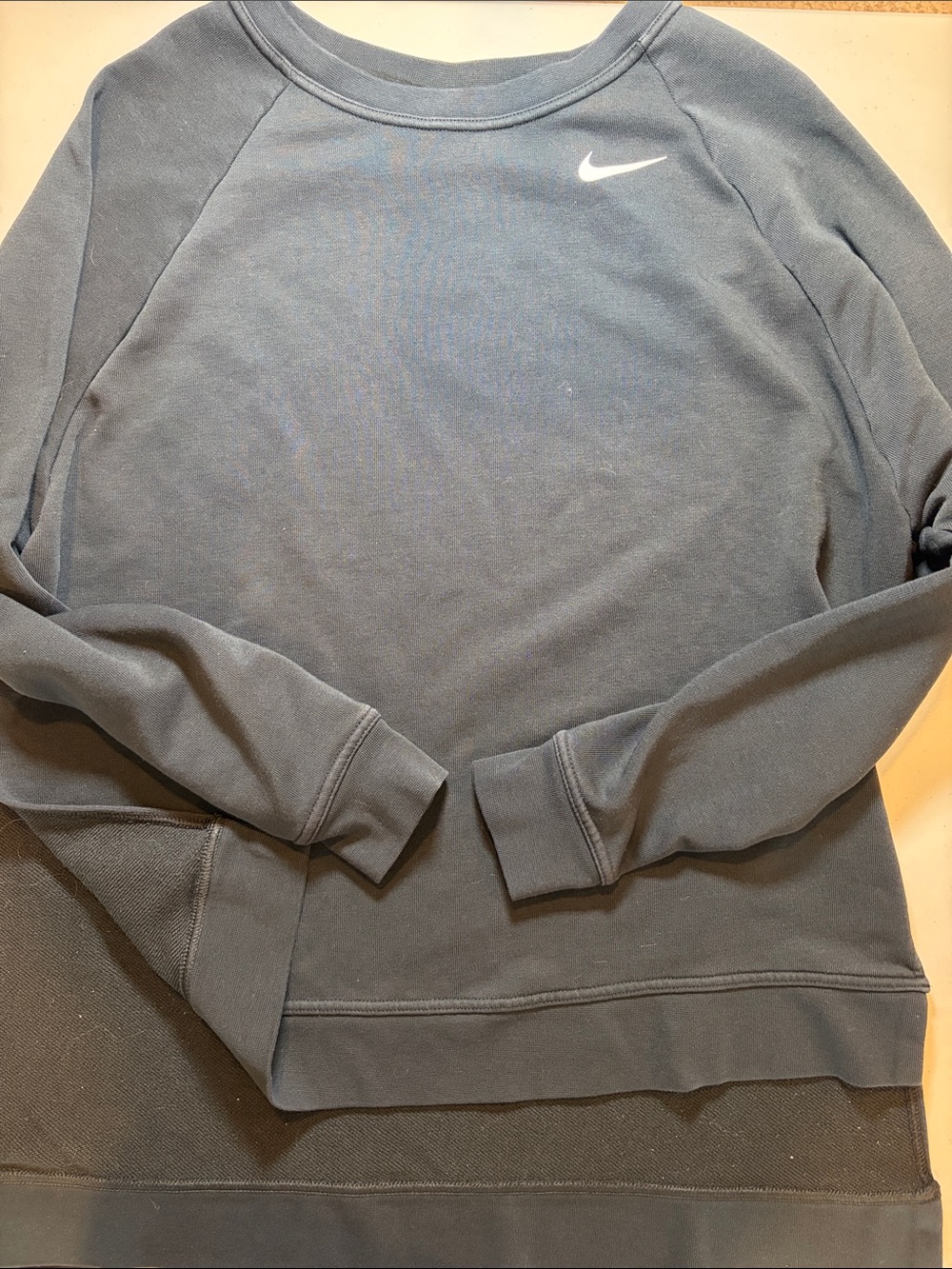 Nike Women’s Slate Black Crew Sweatshirt with White Swoosh